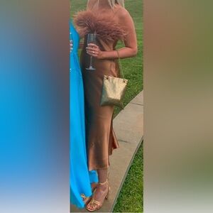 Cinq A Sept Cinnamon Feather Dress Size 6